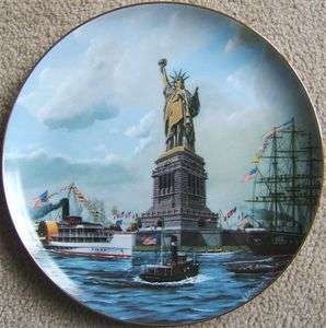   ARMSTRONG STATUE of LIBERTY THE DEDICATION Plate 1985 GOLD TRIM  