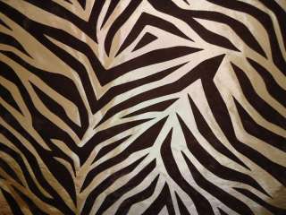 Tiger Taffeta in Brown Flocked Animal Print Fabric  