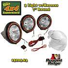 15205.63   HID Off Road 3 Light Kit with Harness 7 Round   Black