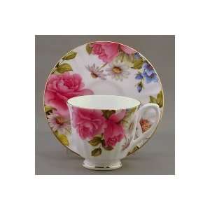    Graces Rose Bone China Tea Cup & Saucer Set