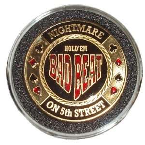  Trademark Bad Beat Card Guard Poker Button (Black) Sports 