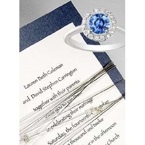   Invitations Kit Midnight Blue with Silver Cord and Ice Glass Beads
