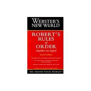  Websters New World Roberts Rules of Order Simplified and 
