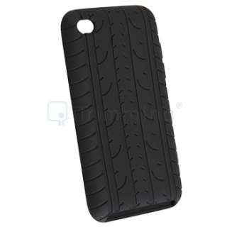 Black Tire Rubber Skin Case Cover for iPod Touch 4G 4th  
