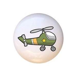  Airplanes Green Helicopter Drawer Pull Knob