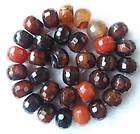 Fire Agate Faceted Roundel Beads string
