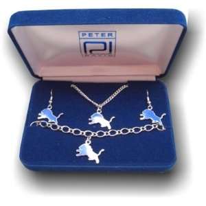  Detroit Lions Bracelet, Earrings, & Necklace Set: Sports 