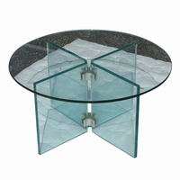  glass coffee table all glass construction v shape base 5 piece glass 