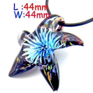 g241 Starfish Lampwork Glass Flower Pendant Necklace Fashion 6 Colors 