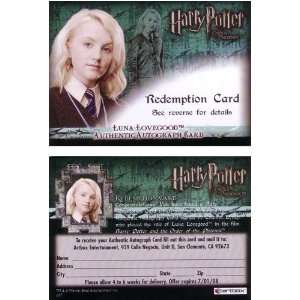  Luna Lovegood Autographed Auto Card!!   Harry Potter Order 