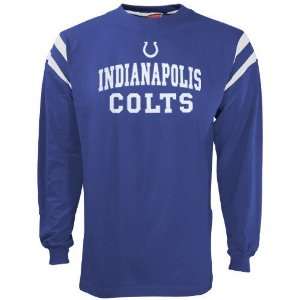 Indianapolis Colts Royal Blue End Line Long Sleeve T shirt:  