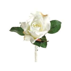  6.5 Single Rose Boutonniere White (Pack of 24): Arts 
