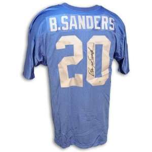   Barry Sanders Lions Blue Throwback Mitchell And Ness Jersey: Sports