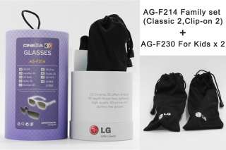 New 3D Glasses for LG 3DTV, AG F214 (4 Glasses Pack) + AG F230 For 