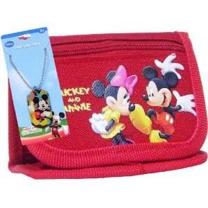   & Minnie Mouse Tri fold Red Wallet & Charm Necklace: Toys & Games