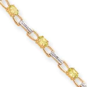  14k Gold Completed Fancy Diamond/Peridot Bracelet Jewelry