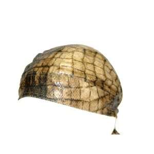   skull doo rag bandana cap hat head wrap   adult one size   clr: brown