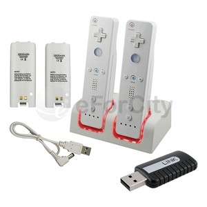 Remote Control Dual Charging Station Dock+Wi Fi USB Adapter For 