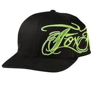  Fox Racing Revelation Flexfit Hat   XS/S/Black/Green 