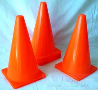 Tall ORANGE CONES Sports Training Safety Cone Qty 12  