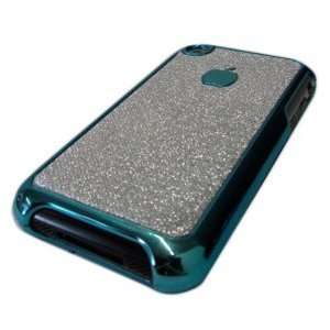  Apple Iphone 2g Original Teal Silver Flake Design Case 