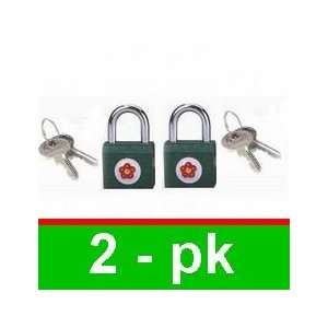  2 Security Family Door Lock Gate Brass Padlock w Keys 