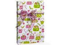 CHRISTMAS PURSES DIVA GLOSS WRAPPING PAPER Pink & Green  