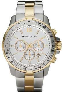 Michael Kors Watch Mens Chronograph Two Tone Stainless Steel Bracelet 