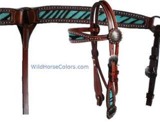   ZEBRA Western Headstall Leather Bridle w/ Breast Collar NEW Horse Tack