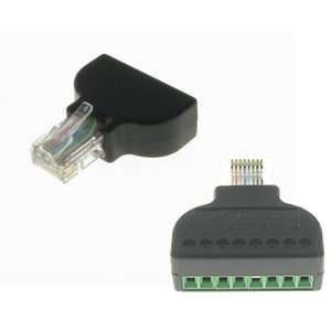  RJ 45 Male to 8 Pin Screw Terminal Adapter for Audio Video 