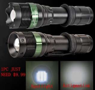 7W WATERPROOF LED ZOOMABLE Flashlight Torch 500 Lm Lamp Light 18650 