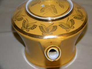 Vintage Hall China Gold Rim 6 Cup Teapot  