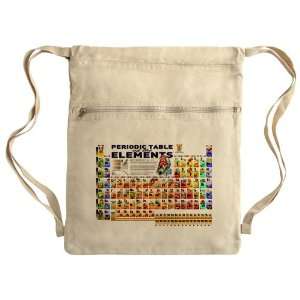 Messenger Bag Sack Pack Khaki Periodic Table of Elements with Graphic 