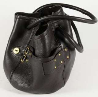 Cole Haan Brown Pebbled Leather Drawstring Handle Hobo Shoulder Bag 