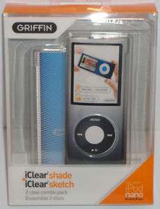 Griffin 2pk iClear Shade+Sketch Cases Ipod Nano 4th Gen  