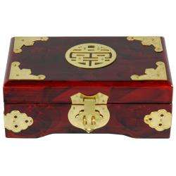 Wood and Brass Rosewood Shou Jewelry Box (China)  Overstock