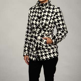 Last Kiss Womens Black/ White Houndstooth Coat FINAL SALE  Overstock 