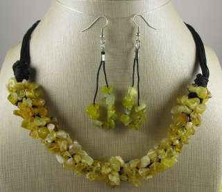elegant amber gem necklace/earring set  