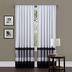Lush Decor White/ Black 84 inch Iman Curtain Panel  