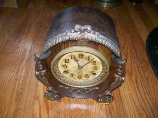 Clock Antique Mantel New Haven Clock Fancy case  