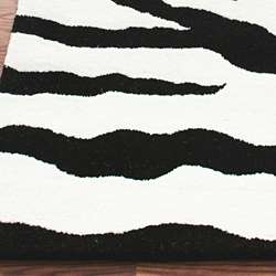Alexa Zebra Animal Print Black/ Off White Rug (53 X 79)  Overstock 