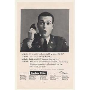  1959 Scheduled Airlines Shipping Navy Lieutenant Print Ad 