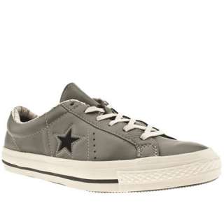 CONVERSE ONE STAR CLASSIC 74 OX MENS GREY LEATHER TRAIN  