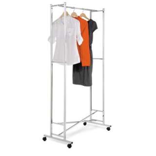   Deluxe Collapsible Garment Rack on locking Casters, Chrome Finish