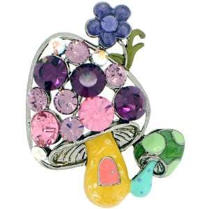  Swarovski Crystal Purple Mushroom pin brooch Jewelry