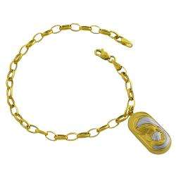 14k Two tone Gold Charm Bracelet of mother and child  