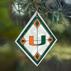  Miami Hurricanes Art Glass Ornament: Sports & Outdoors