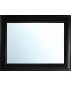 Grooved Black Framed Wall Mirror  Overstock