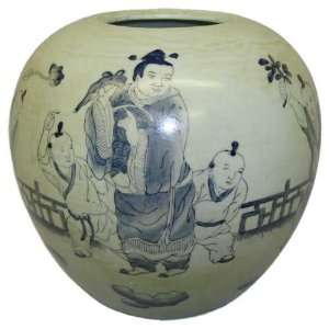   Melon Jar Vase   Hand Painted Porcelain, Traditional Chinese Design