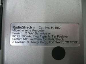 Radio Shack Micro 43 Microcassette Recorder  